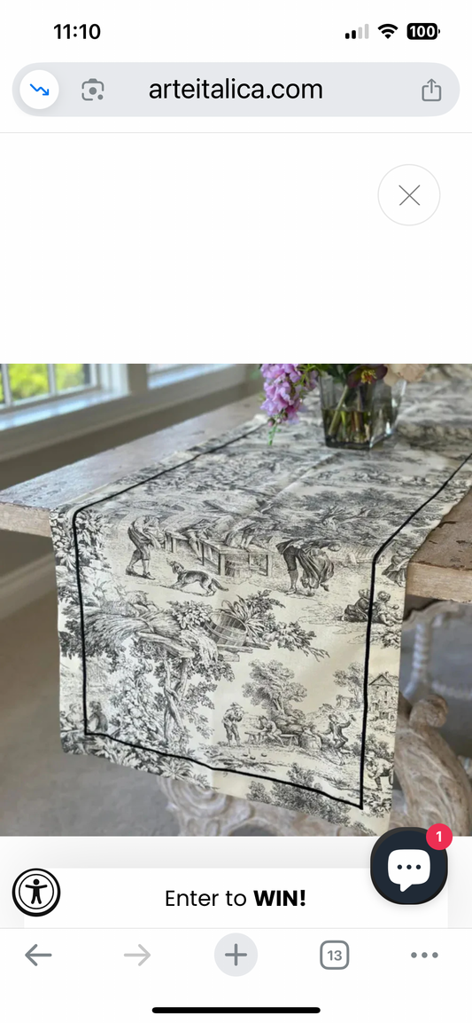 Montefalco Toile Runner