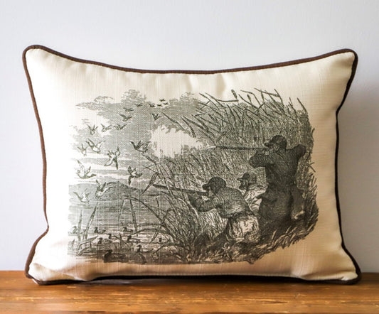 Duck Hunting Scene Pillow (can be personalized with name or location)