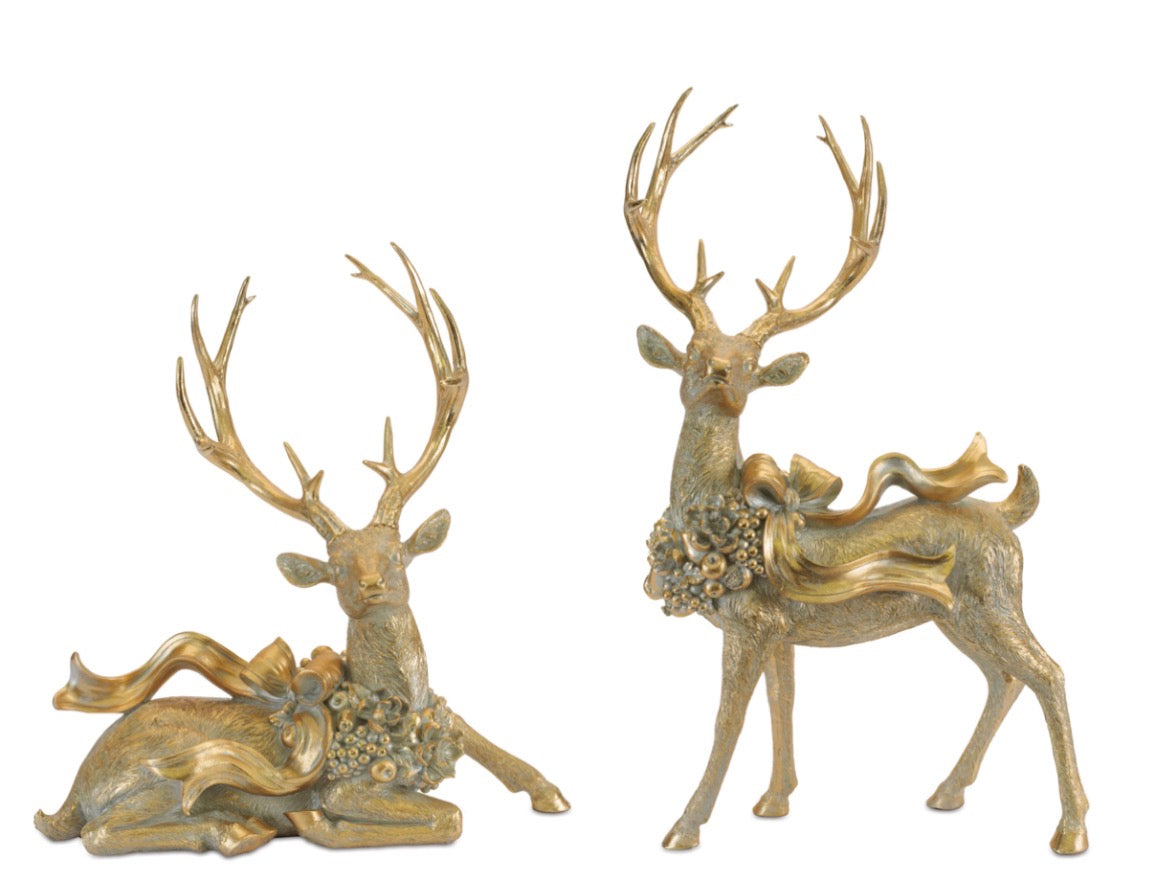 Gold Deer with Fruit and Bow