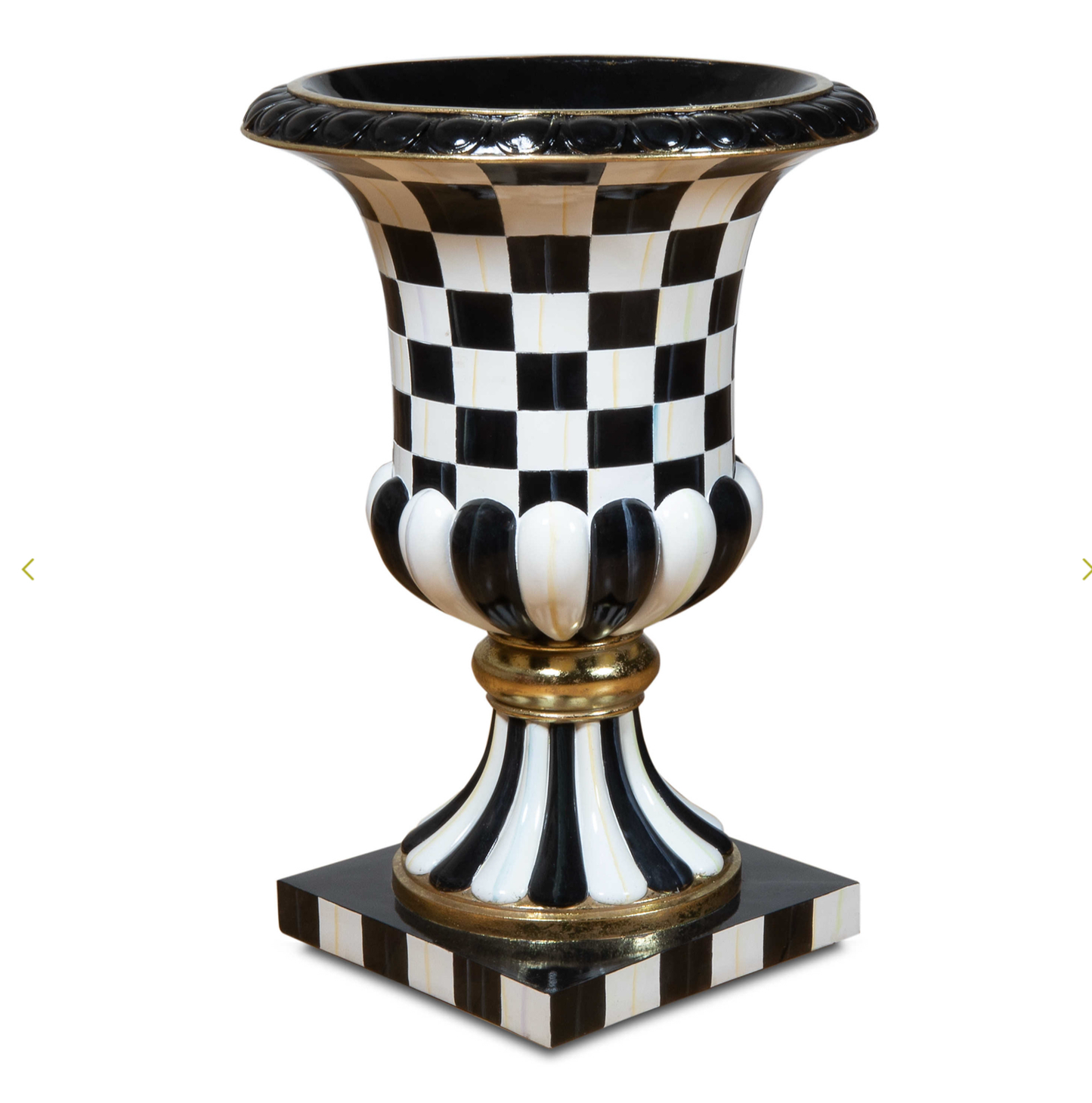 Courtly check pedestal urn