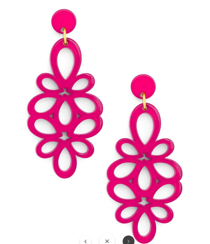 Resin blooming flower drop earring