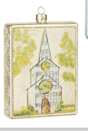 4.5" Sheet Music Church Ornament