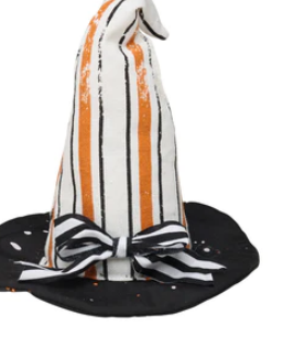 Sm OWB Stripe Fabric Witch Hat