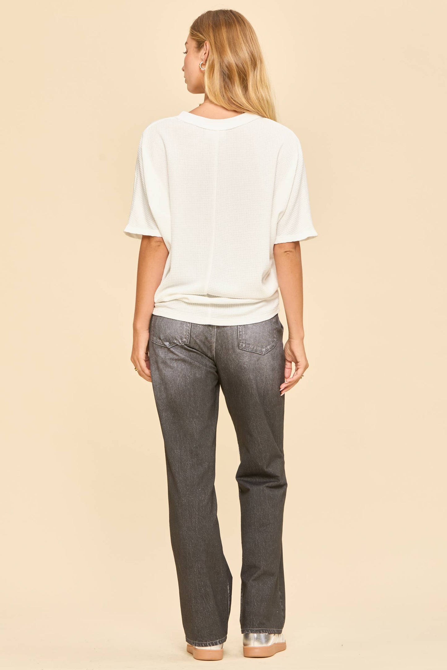 Two Tone Waffle Knit Top