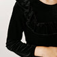 Kids Black Velvet Ruffle Fancy Winter Christmas Party Dress