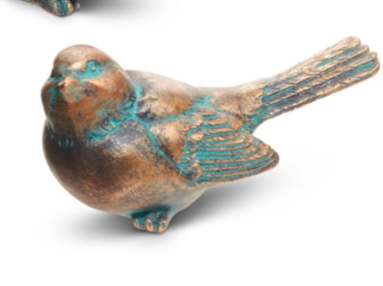 verdigris and bronze birds