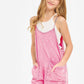 Two Pocket Mineral Wash Overall Romper / Onesieu