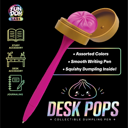 Fun Doh Squishy Dumpling Pen Desk Pop Variety