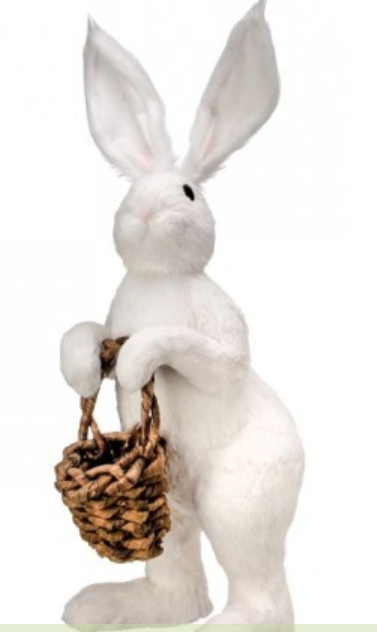 Display Easter Bunny Holding Basket 28"