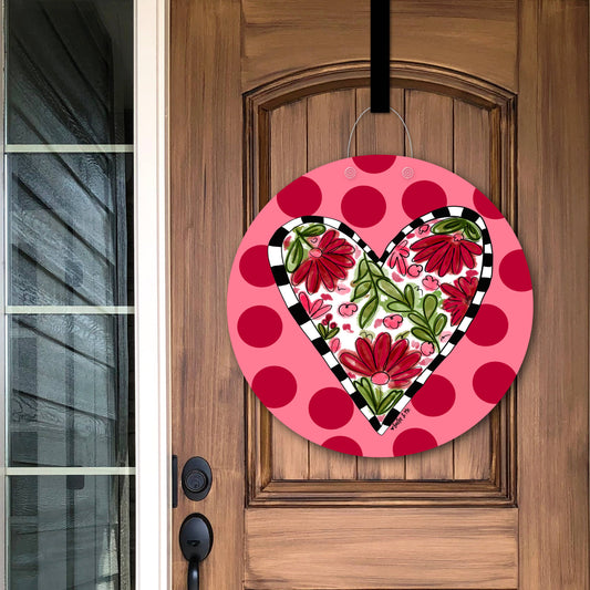 Heart Filled with Flowers Door Hanger