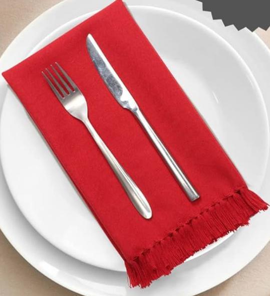 red fringe napkin