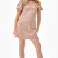 Glitter Jacquard Balloon Sleeve Dress