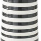 Black and white striped ceramic vase w gold