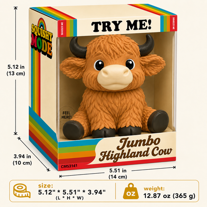 Squishy Mode Jumbo Highland Cow Sensory Toys