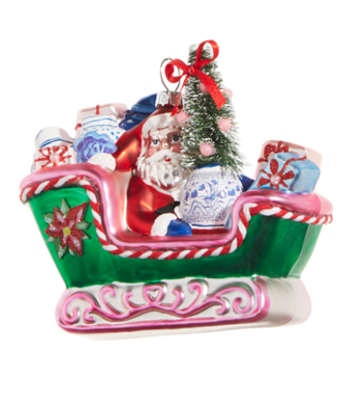 5.5" Chinoiserie Sleigh Ride Ornament