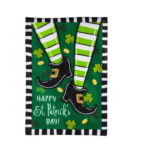 Dancing St Patrick’s day burlap garden flag