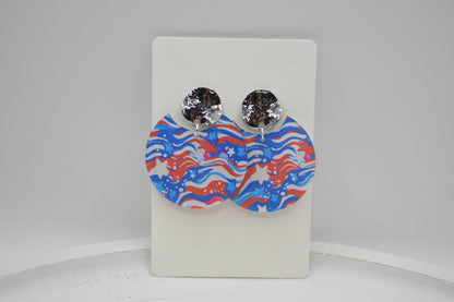 July 4th Earrings, Acrylic Earrings, Fourth of July
