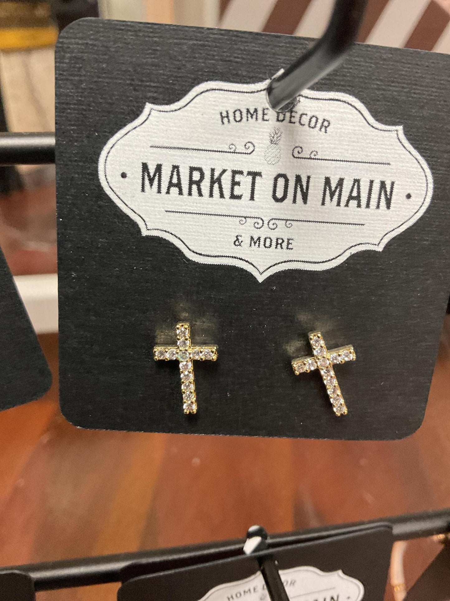 Cross stud earrings