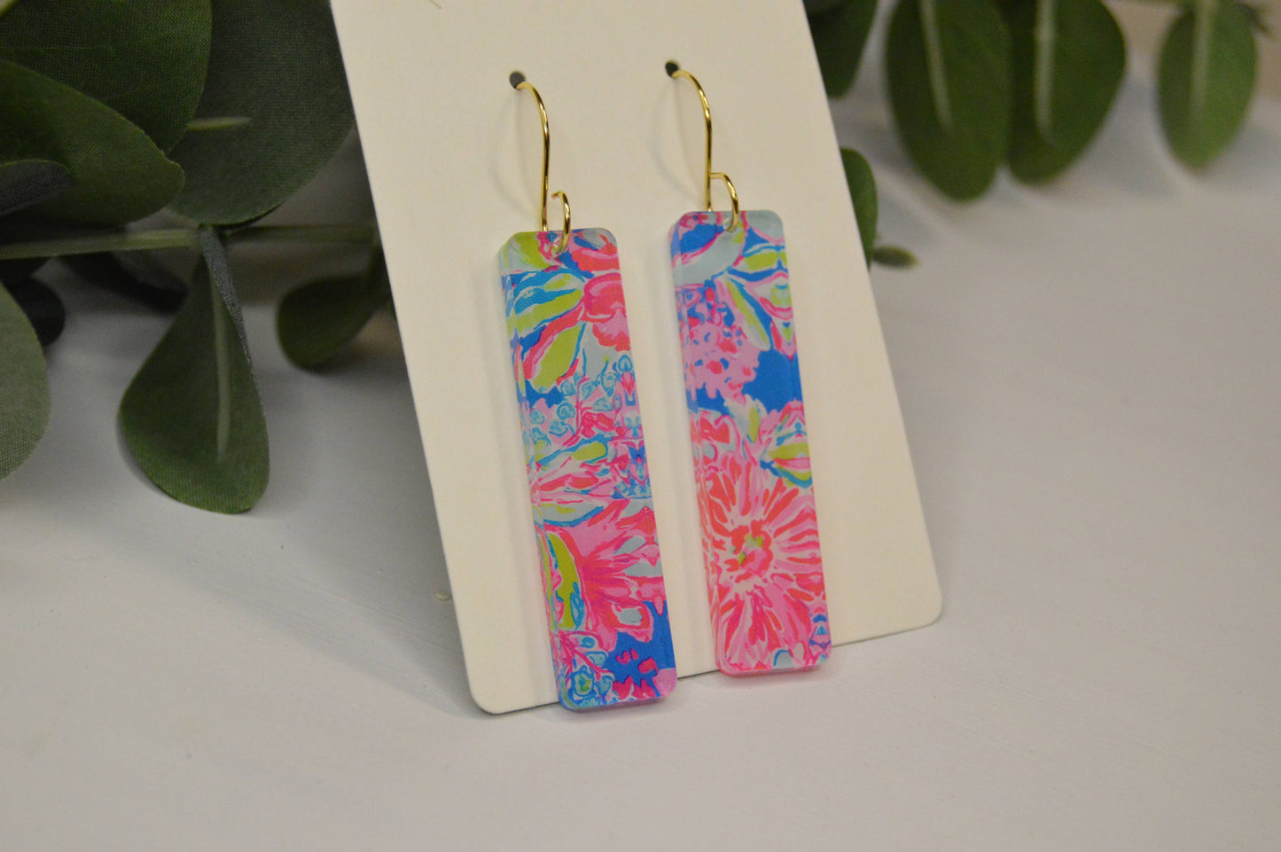 Preppy Earrings, Colorful Bar Earrings, Summer Earrings