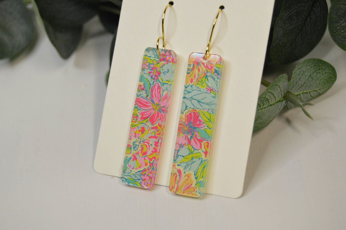 Preppy Earrings, Colorful Bar Earrings, Summer Earrings