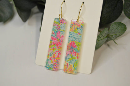 Preppy Earrings, Colorful Bar Earrings, Summer Earrings