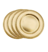 Dots Design Charger Plate - Gold