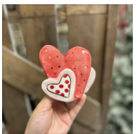 Red & White Heart Charcuterie Board Topper