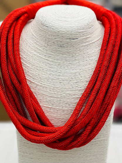 "Original" Slub 8-Strand Necklace (red) NK183