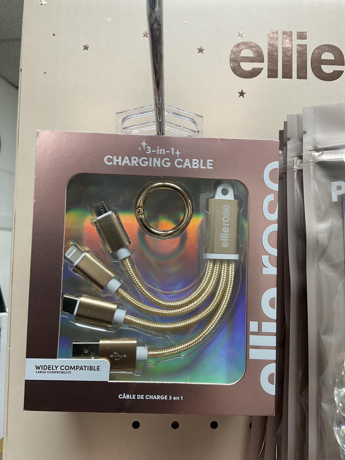 3 in 1 charging cable keychain