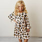 Kids Claire Pink Leopard Print Fall Twirl Dress