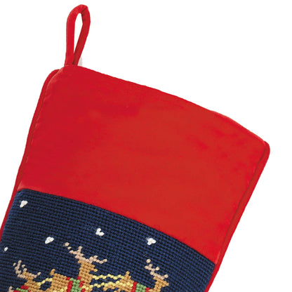 Santa And Reindeers Needlepoint Stocking