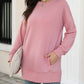WOMEN CREW NECK LONG LENGTH PULLOVER TOP_CWTTL0955