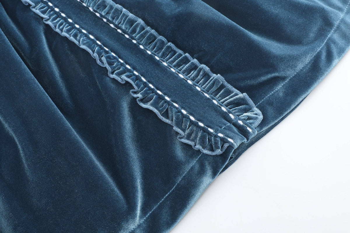 Navy Velvet Holiday Dress