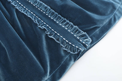 Navy Velvet Holiday Dress