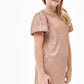 Glitter Jacquard Balloon Sleeve Dress