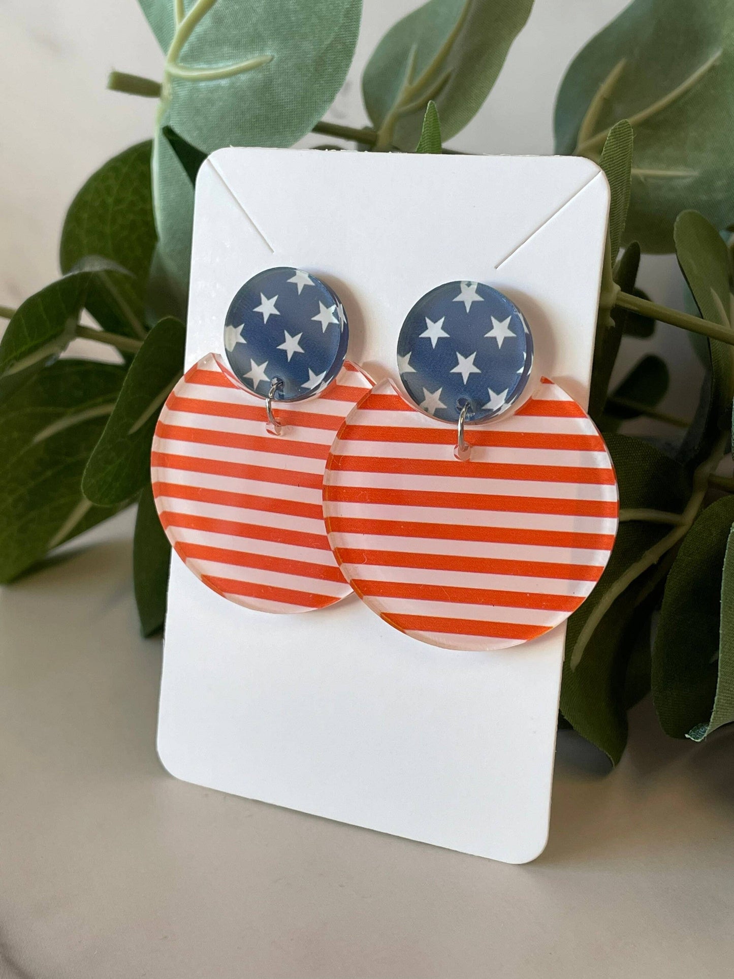 Stars And Stripes Earrings, Earrings, Memorial Day Earrings