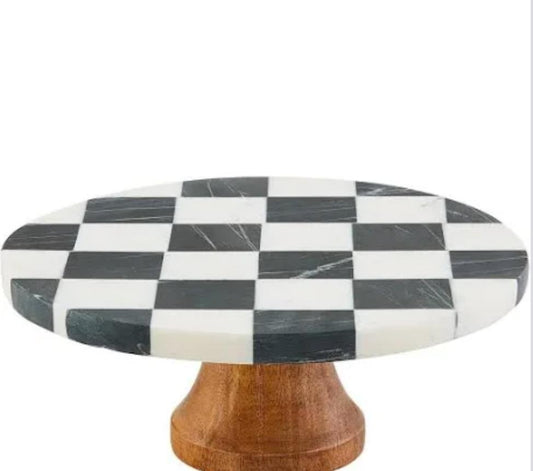 mudpie checkered marble pedestal