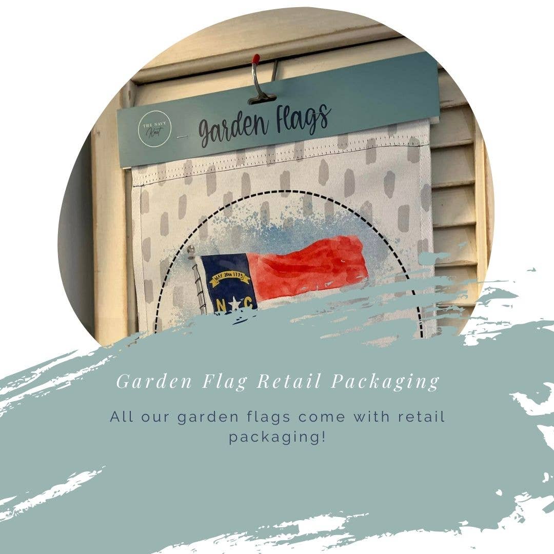 Fall Garden Flag - Welcome Pumpkin With Blue Flowers
