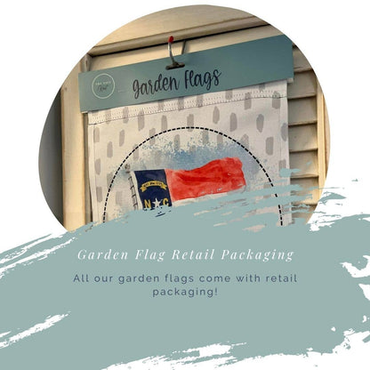 Fall Garden Flag - Welcome Pumpkin With Blue Flowers