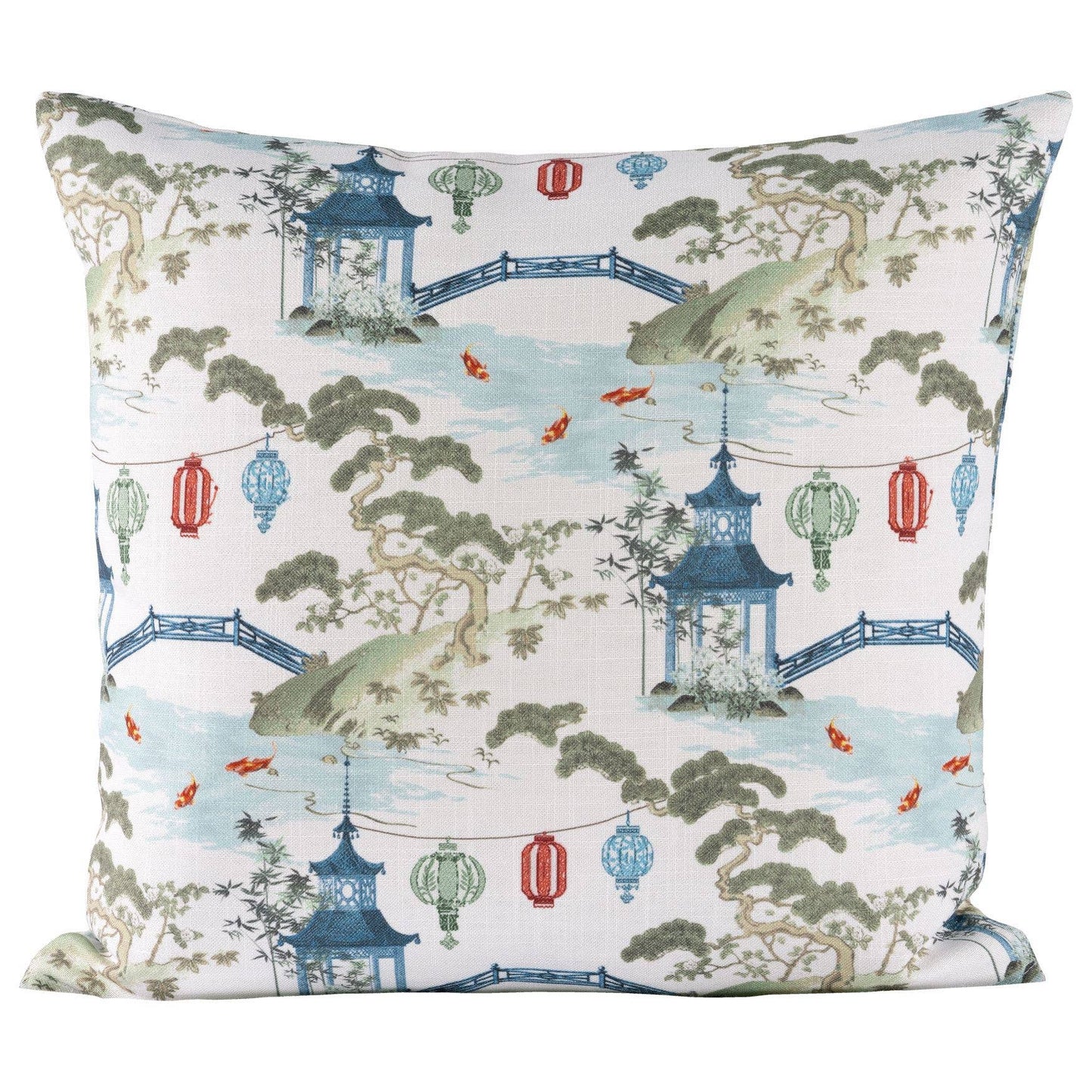 Pearl Tranquil Pagoda Print Throw Pillow