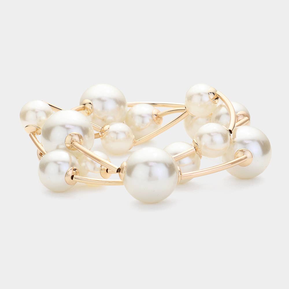 3PCS - Pearl Stretch Multi Layered Bracelets