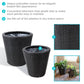 Round Polyrattan Indoor Planters - Black