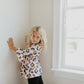 Kids Fall Winter Pink Leopard Ruffle Sleeve Shirt Blouse