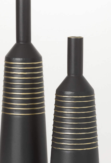 MATTE BLACK GOLD LINED VASES