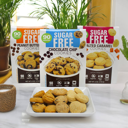 Sugar Free Cookies- Peanut Butter, Choc Chip, Salted Caramel