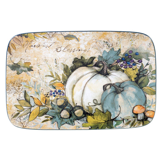 Harvest Gatherings Fall Rectangular Platter 14 in  x 10 in