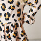 Kids Claire Pink Leopard Print Fall Twirl Dress