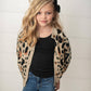 Kids Leopard Button Pocket Cardigan Fall Winter Sweater