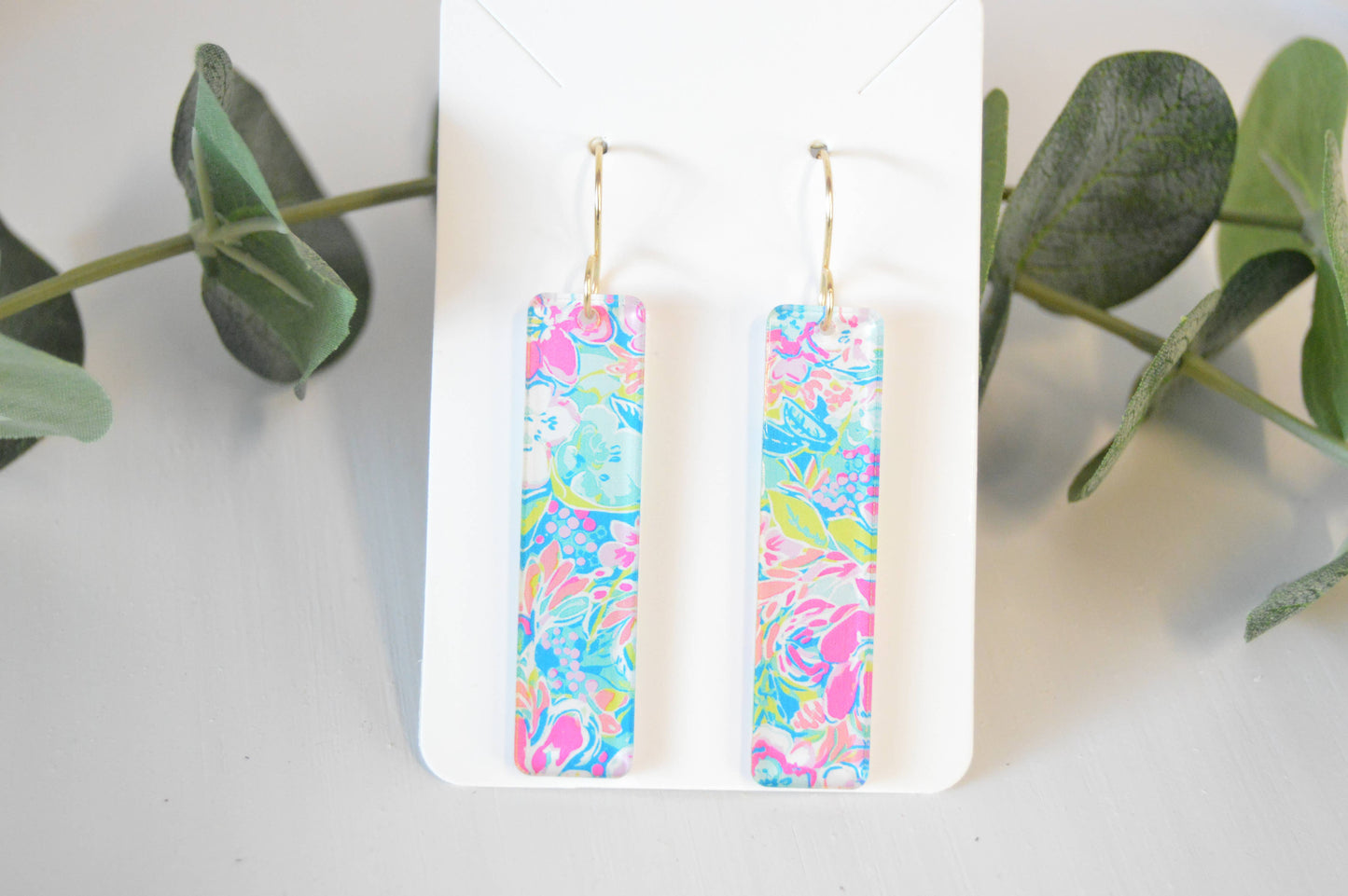 Preppy Earrings, Colorful Bar Earrings, Summer Earrings