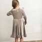 Kids Gray Silver Velvet Ruffle Fancy Christmas Party Dress